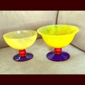 Italian mouth blown glass bowls